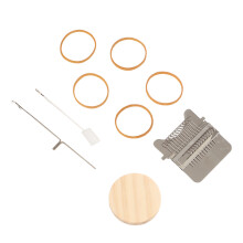 Darning Mini Loom 12 Hooks Stainless Steel & Wood Sewing Repair Tool