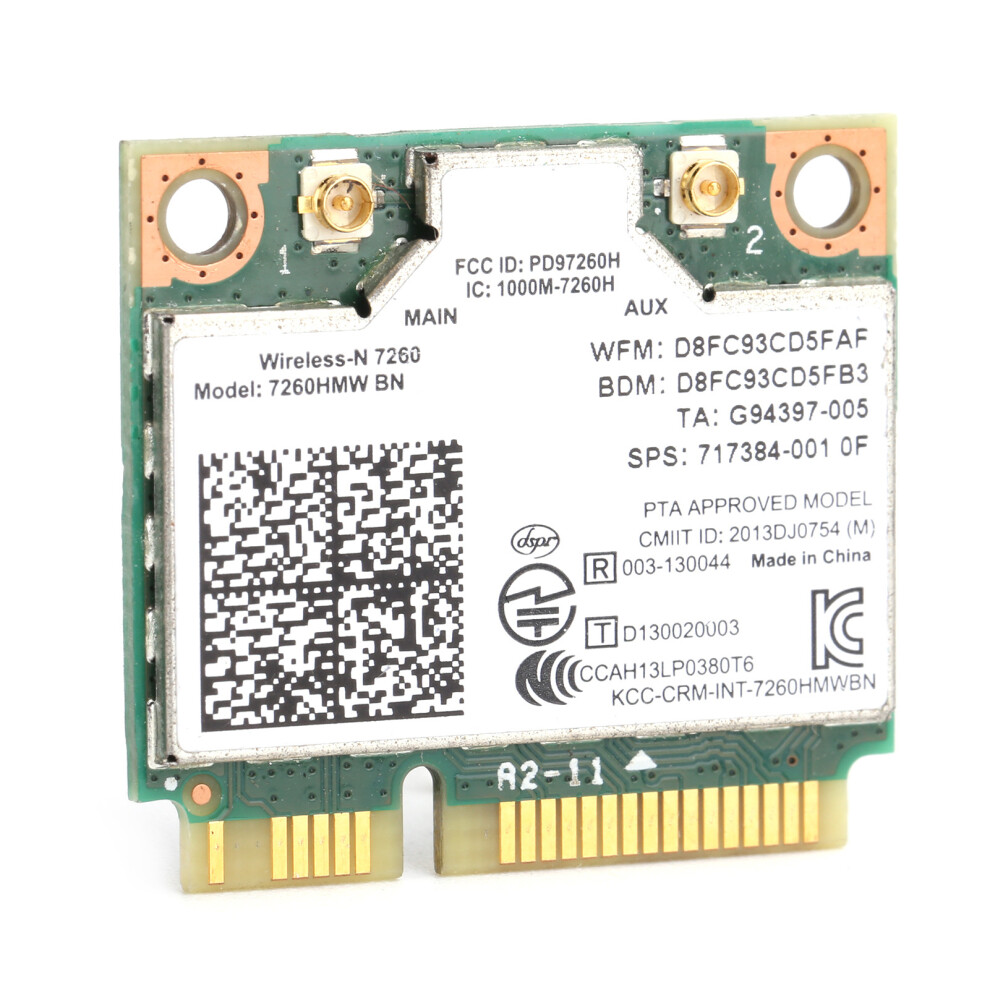 Mini Pci-E Wireless Wifi Card 802.11 B/G/N Bluetooth 4.0 Bn7260hmw 7891378943357