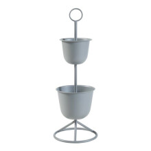 Porte-plantes - HELLOSHOP26 - Modèle intemporel - 2 cache-pots - Métal - 76,5 cm