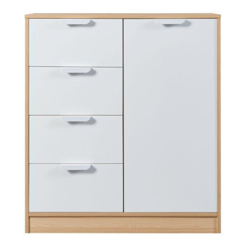Commode - HELLOSHOP26 - Tijdloos model - 4 lades - Kastdeur - MDF beige 1