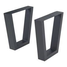 Piedi del tavolo - HELLOSHOP26 - Set di 2 - Acciaio laccato - Nero - 43 x 40 cm