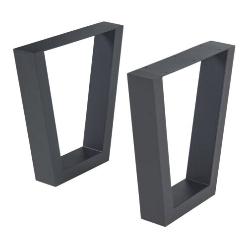 Pieds de table - HELLOSHOP26 - Lot de 2 - Acier laqué - Noir - 43 x 40 cm