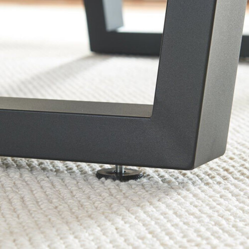 Pieds de table - HELLOSHOP26 - Lot de 2 - Acier laqué - Noir - 43 x 40 cm 1