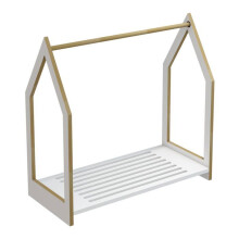 Portant à vêtements - HELLOSHOP26 - Modèle cabane - Blanc - MDF - 78 x 75 x 35 cm