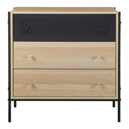 Comò - HELLOSHOP26 - 3 Cassetti - Nero - 80 x 80 x 40 cm - Ripostiglio Pratico 1