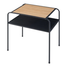 Mesa de apoio - HELLOSHOP26 - Retangular - Metal - MDF - Preto 55x51x36 cm