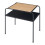 Mesa de apoio - HELLOSHOP26 - Retangular - Metal - MDF - Preto 55x51x36 cm 1