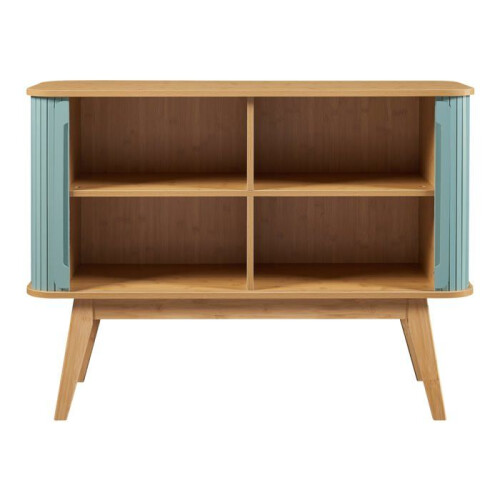 Buffet - HELLOSHOP26 - Commode - Bambou - 2 portes coulissantes - 4 compartiments de rangement 2
