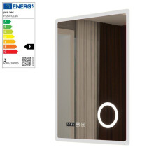 Miroir lumineux LED - HELLOSHOP26 - Moderne - 80 x 60 cm - Fonction anti-buée - Éclairage réglable