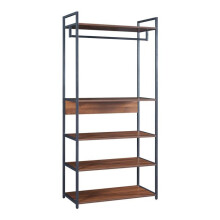 Portant à vêtements - HELLOSHOP26 - Modèle avec 4 étagères - Structure en métal - Noir - 180 x 84 x 40 cm