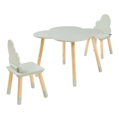 Conjunto de mesa e 2 cadeiras para crianças verde menta 03_0009448