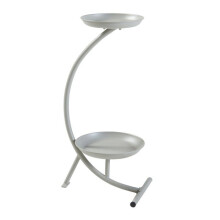 Porte-plantes - HELLOSHOP26 - Modèle intemporel - Métal - Gris clair - 2 étagères