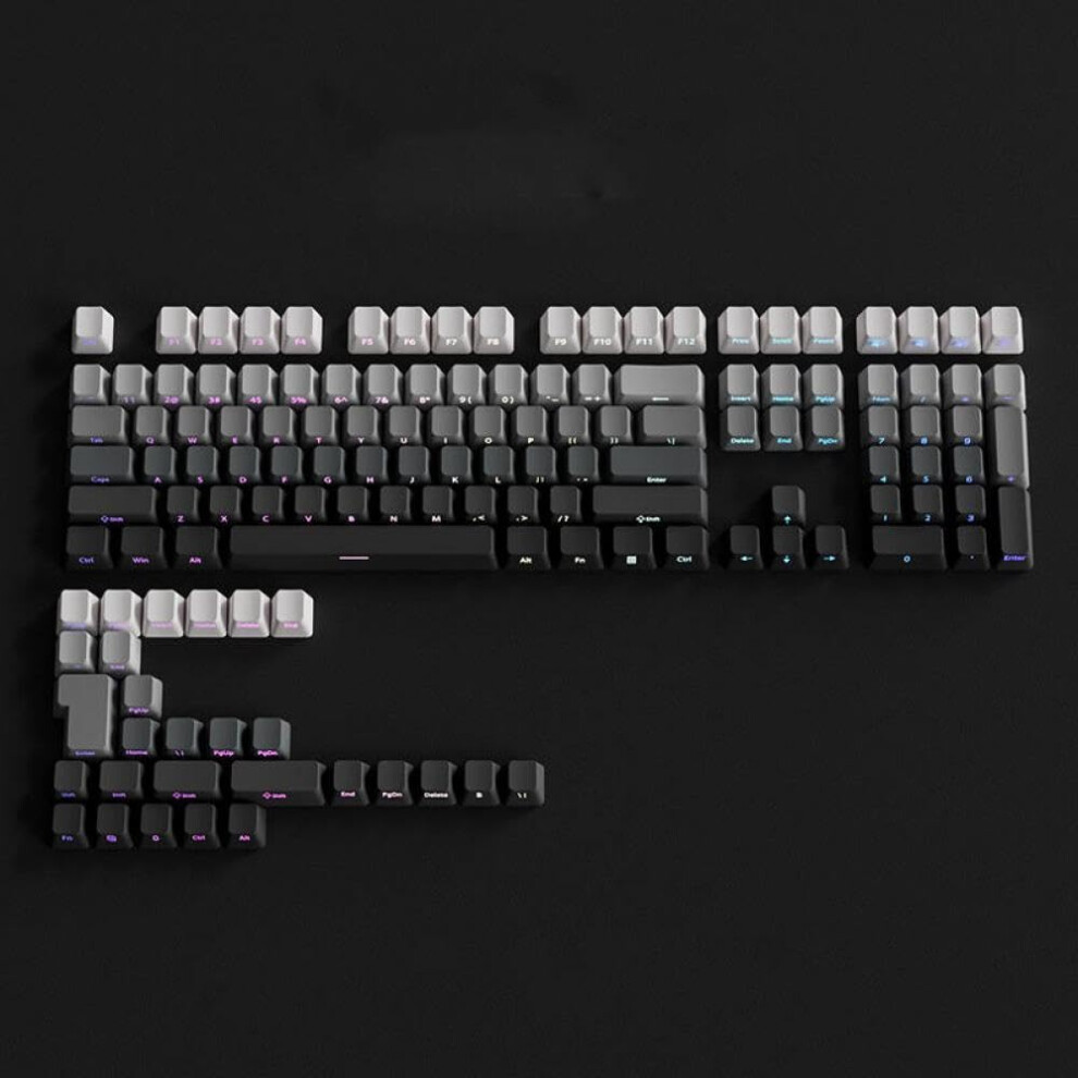 Gradient Rgb Backlit Pbt Double Shot Keycaps Compatible With Mx Switch Mechanical Keyboards Side Engraving 04 Gray 9382693278951