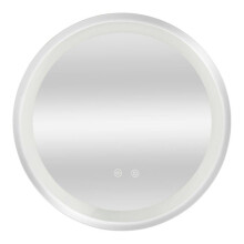 Miroir lumineux LED - HELLOSHOP26 - 80 x 80 cm - Fonction anti-buée - 3 niveaux d'éclairage - Argent