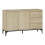 Buffet commode - HELLOSHOP26 - 120 cm - 2 portes - 3 tiroirs - effet chêne clair 1