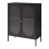 Buffet - HELLOSHOP26 - Buffet bas - Acier - Verre strié - 2 portes 1