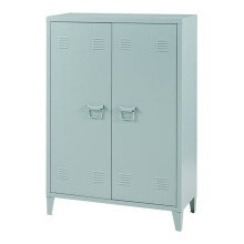 Armadio da ufficio - HELLOSHOP26 - Armadietto metallico da ufficio - 2 porte - 110 x 75 x 33 cm - Blu grigio