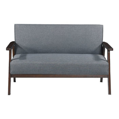 Sofá de 2 lugares - HELLOSHOP26 - Modelo 03_0009134 - Cinza - 121 x 69 x 75 cm - Assento acolchoado 2