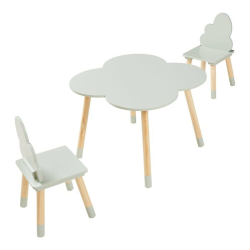 Conjunto de mesa e 2 cadeiras para crianças verde menta 03_0009448 1