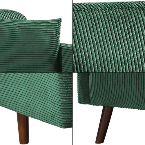 Sofá de 2 lugares - HELLOSHOP26 - Meio - Verde - Estofado - Braços confortáveis 2