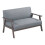 Sofá de 2 lugares - HELLOSHOP26 - Modelo 03_0009134 - Cinza - 121 x 69 x 75 cm - Assento acolchoado 2