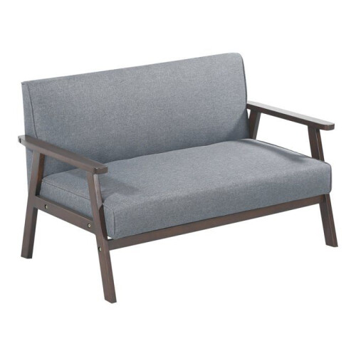 Sofá de 2 lugares - HELLOSHOP26 - Modelo 03_0009134 - Cinza - 121 x 69 x 75 cm - Assento acolchoado 1