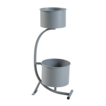 Porte-plantes - HELLOSHOP26 - Modèle intemporel - Métal - Gris foncé - 63 x 29 x 21 cm