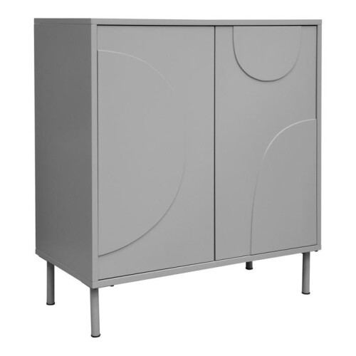 Buffet - HELLOSHOP26 - Modèle Holea - 2 portes - Design moderne - Couleur gris