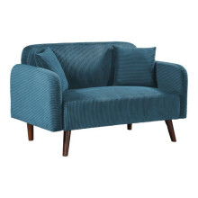 Sofá 2 lugares - HELLOSHOP26 - Modelo 132x70x80,5 cm - Azul - Estofado - Braços confortáveis
