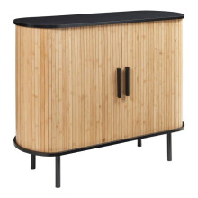 Buffet - HELLOSHOP26 - Armoire d'appoint - 2 portes coulissantes - 8 compartiments - Noir 100x40x80cm