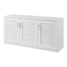 Meuble à chaussures - HELLOSHOP26 - 3 portes ajourées - MDF - 12 paires - 125 x 36 x 62 cm
