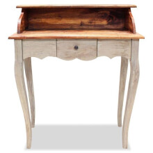 Scrivania mobile da lavoro informatico in legno di recupero massiccio 80 x 40 x 92 cm