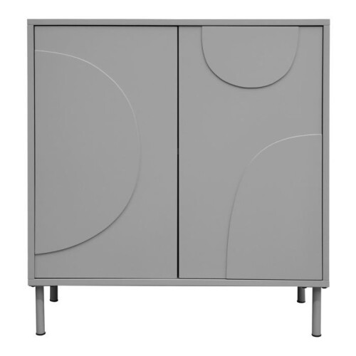 Buffet - HELLOSHOP26 - Modèle Holea - 2 portes - Design moderne - Couleur gris 2