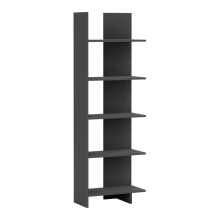 Biblioteca - HELLOSHOP26 - Modelo atemporal - 5 prateleiras - Cinza - 176 x 62 x 29 cm