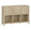 Commode - HELLOSHOP26 - Modèle intemporel - 3 compartiments ouverts - 3 compartiments fermés - Effet chêne 1