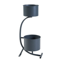 Porte-plantes - HELLOSHOP26 - 63 x 29 x 21 cm - Métal - Noir - Design intemporel