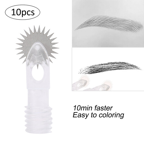 Ρόλος τατουάζ Microblading για ανώδυνο τρύπημα, 10 τεμάχια βελόνες από ανοξείδωτο 1