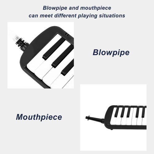 37-Key Melodica Wind Instrument for Beginners in Black - Ideal for Learning 1