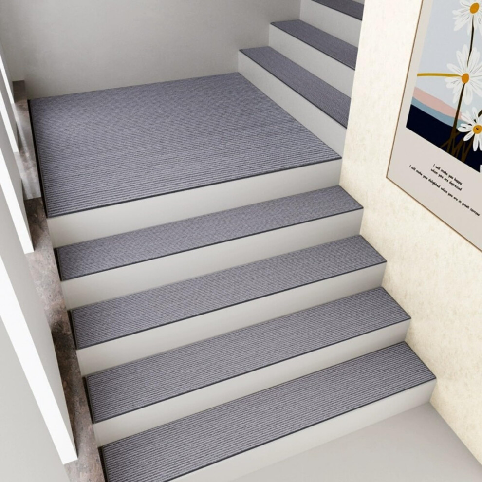 Stair Treads Nonslip Carpet Mats For Wooden Steps, Selfadhesive Greyish Blue 15Pcs 9450606352293