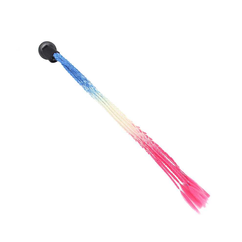 Punk Helmet Pigtails With Suction Cups For Motorcycles Gradient Red White Blue Blue,White,Red 9371378948586