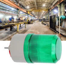 BERM Warnleuchte LED Warnleuchte mit Ton- und Lichtalarm 220VAC Grün, 150x80mm