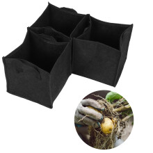 Breathable 3Pcs 19.5cm Black Felt Plant Bags with No-Tool Assembly