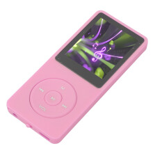 Lecteur MP3 MP4 rose 1,8 pouces - 8Go, expandible jusqu'à 64Go, utilisation jusqu'à 30 heures