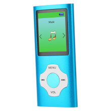 Sky Blue 1.8" MP3 Player with FM Radio, 64G Support, Aluminum