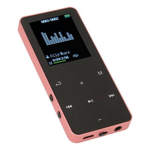 8G Bluetooth MP3 Player with 1.8" Screen, Noise Reduction, Pink