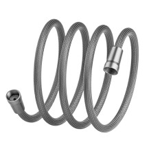 Shower Hose Removable Handheld Replacement 2M Braided Nozzle Extender Gray for Bathroom Bathtub Kitchen RV Dorm Outdoor