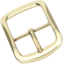 Type C Single Prong Brass Belt Buckle: Durable Glossy Finish Accessory