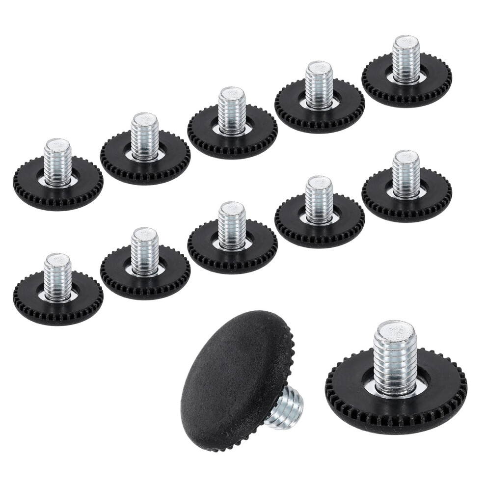 12Pcs Adjustable M6 Thread Furniture Leveling Feet, Heavy Duty Table And Chair Leg Levelers, Black 9187378810637