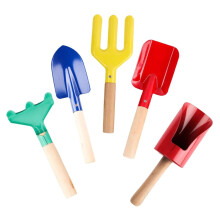 5pcs Gardening Tools Set with Ergonomic Wooden Handle, Durable Iron Shovel and Rake for Planting