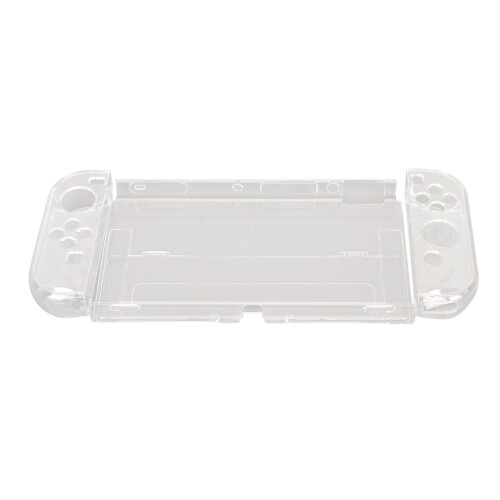 Capa protetora transparente para Nintendo Switch OLED com absorção de impacto, compatível com dock, design antirriscos, pegada confortável e
